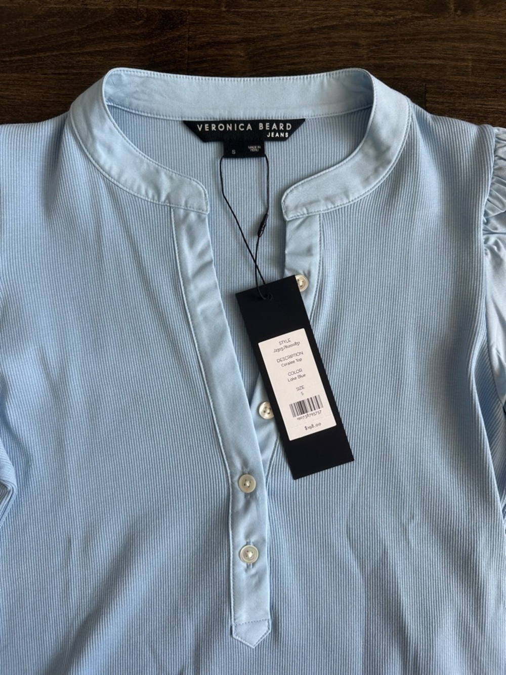 BNWT🩵 Veronica Beard Coralee Top - Lake Blue - Size S - Picture 2 of 6